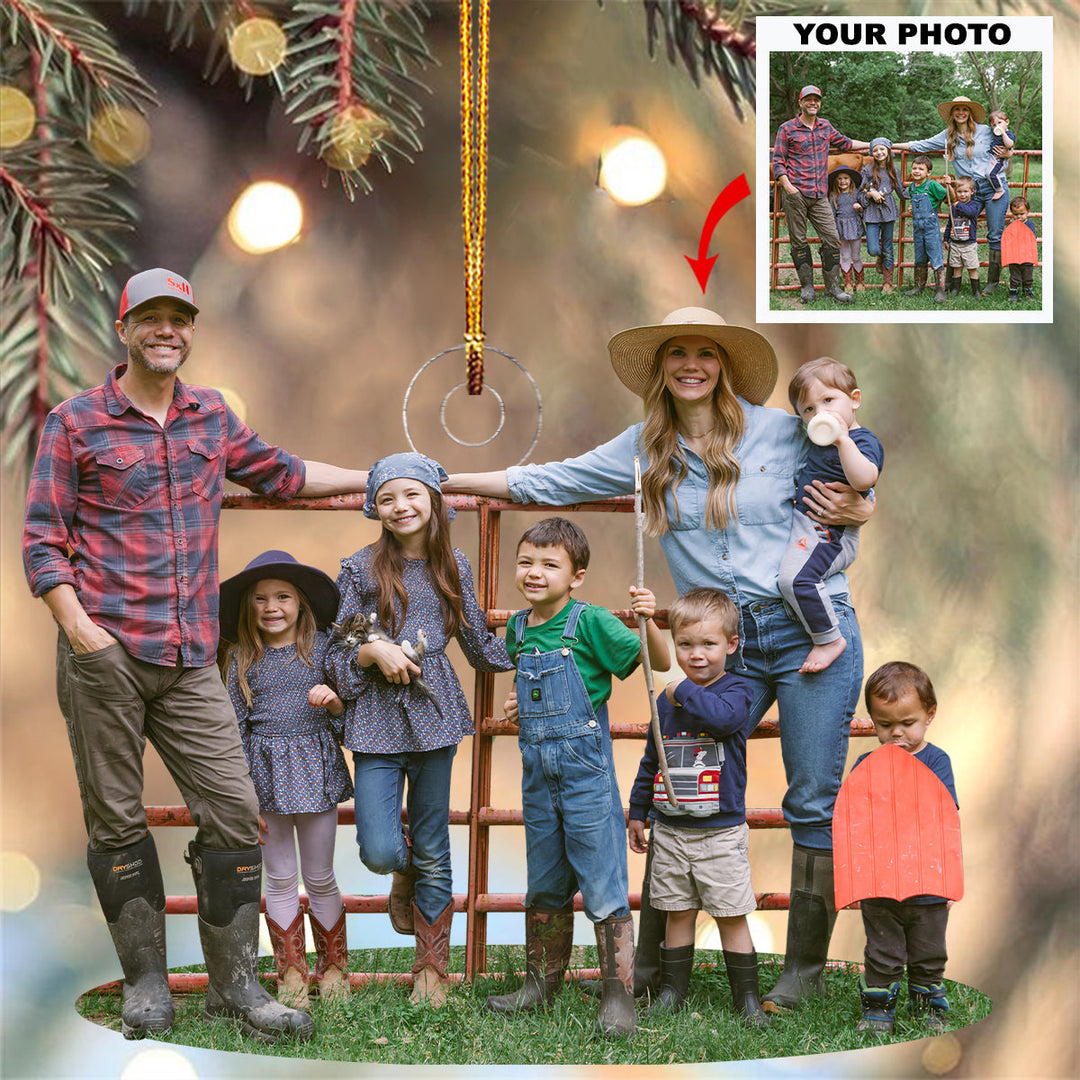 Gathered with Love - Personalized Photo Mica Ornament - Christmas Gift For Family Members