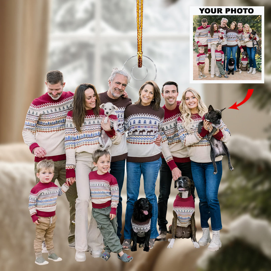 Happily Ever After - Personalized Photo Mica Ornament - Christmas Gift For Family Members