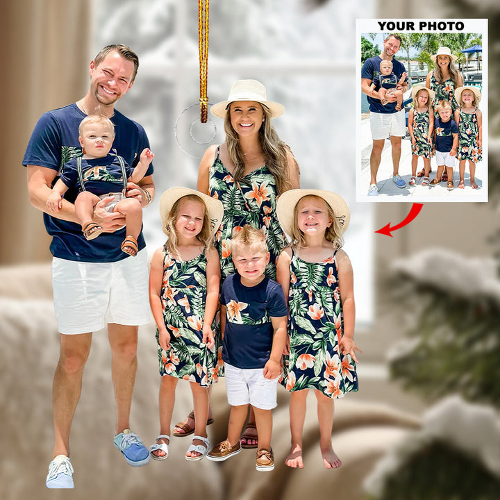 Love and Laughter - Personalized Photo Mica Ornament - Christmas Gift For Family Members