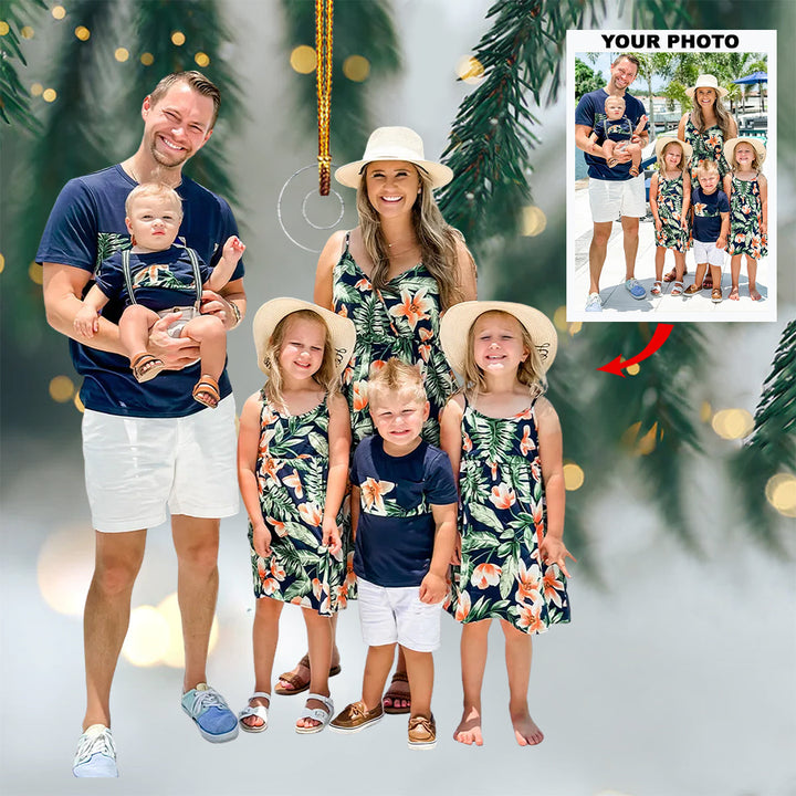 Love and Laughter - Personalized Photo Mica Ornament - Christmas Gift For Family Members