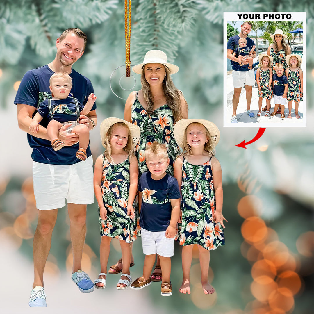 Love and Laughter - Personalized Photo Mica Ornament - Christmas Gift For Family Members