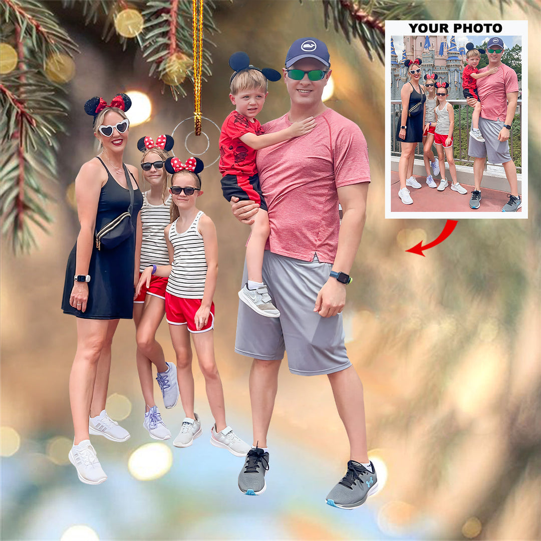 Together We Grow - Personalized Photo Mica Ornament - Christmas Gift For Family Members