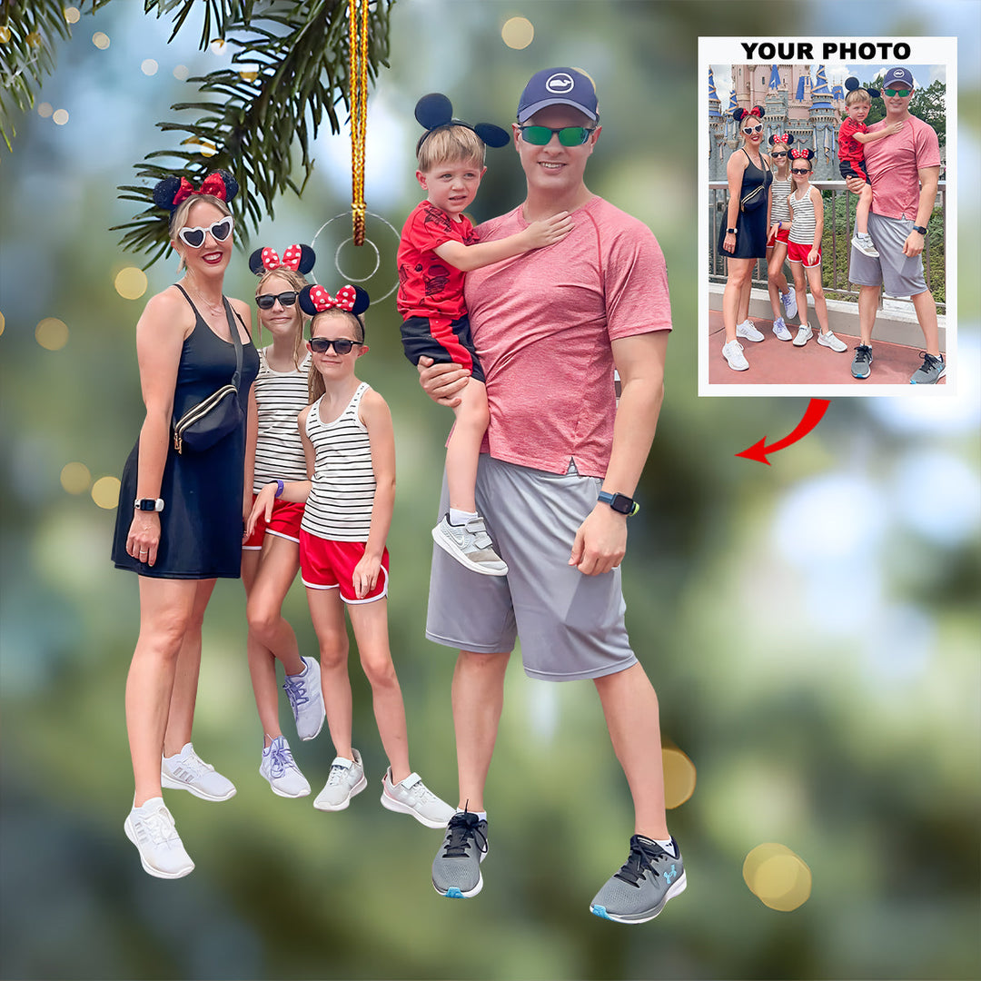 Together We Grow - Personalized Photo Mica Ornament - Christmas Gift For Family Members