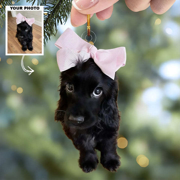 Adorable Puppy - Personalized Photo Mica Ornament - Christmas Gift For Dog Lovers, Dog Owners