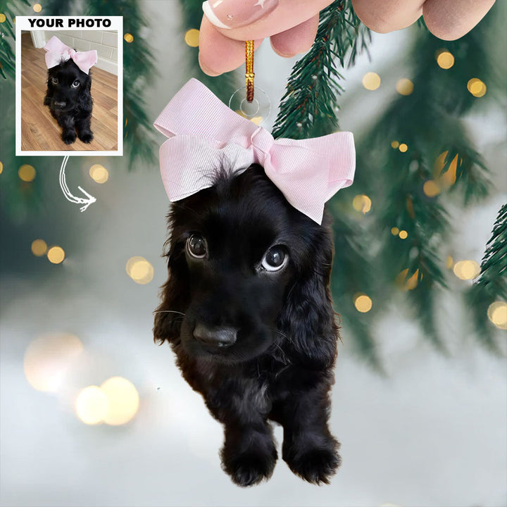 Adorable Puppy - Personalized Photo Mica Ornament - Christmas Gift For Dog Lovers, Dog Owners