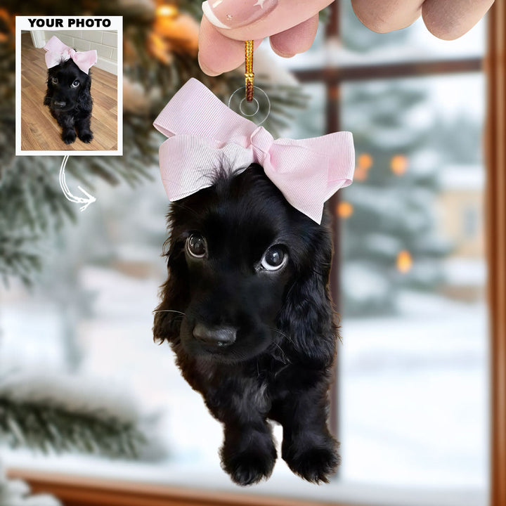 Adorable Puppy - Personalized Photo Mica Ornament - Christmas Gift For Dog Lovers, Dog Owners