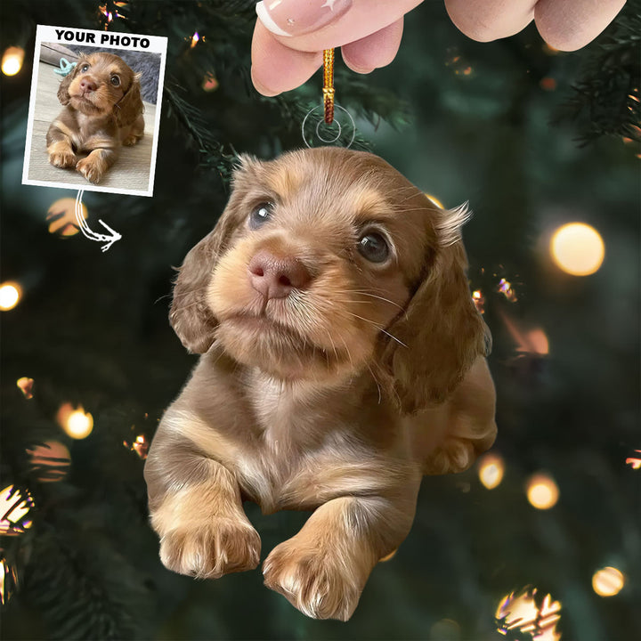 Puppy Love - Personalized Photo Mica Ornament - Christmas Gift For Dog Lovers, Dog Owners