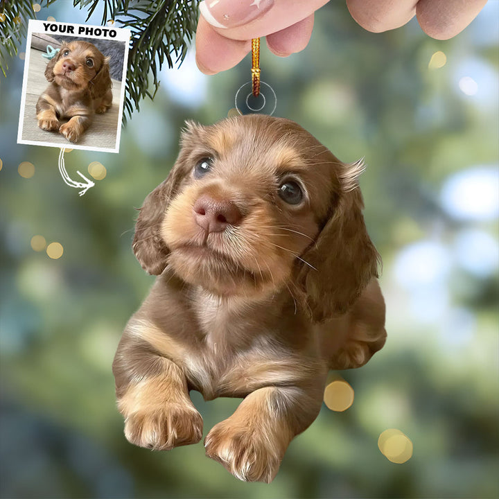 Puppy Love - Personalized Photo Mica Ornament - Christmas Gift For Dog Lovers, Dog Owners