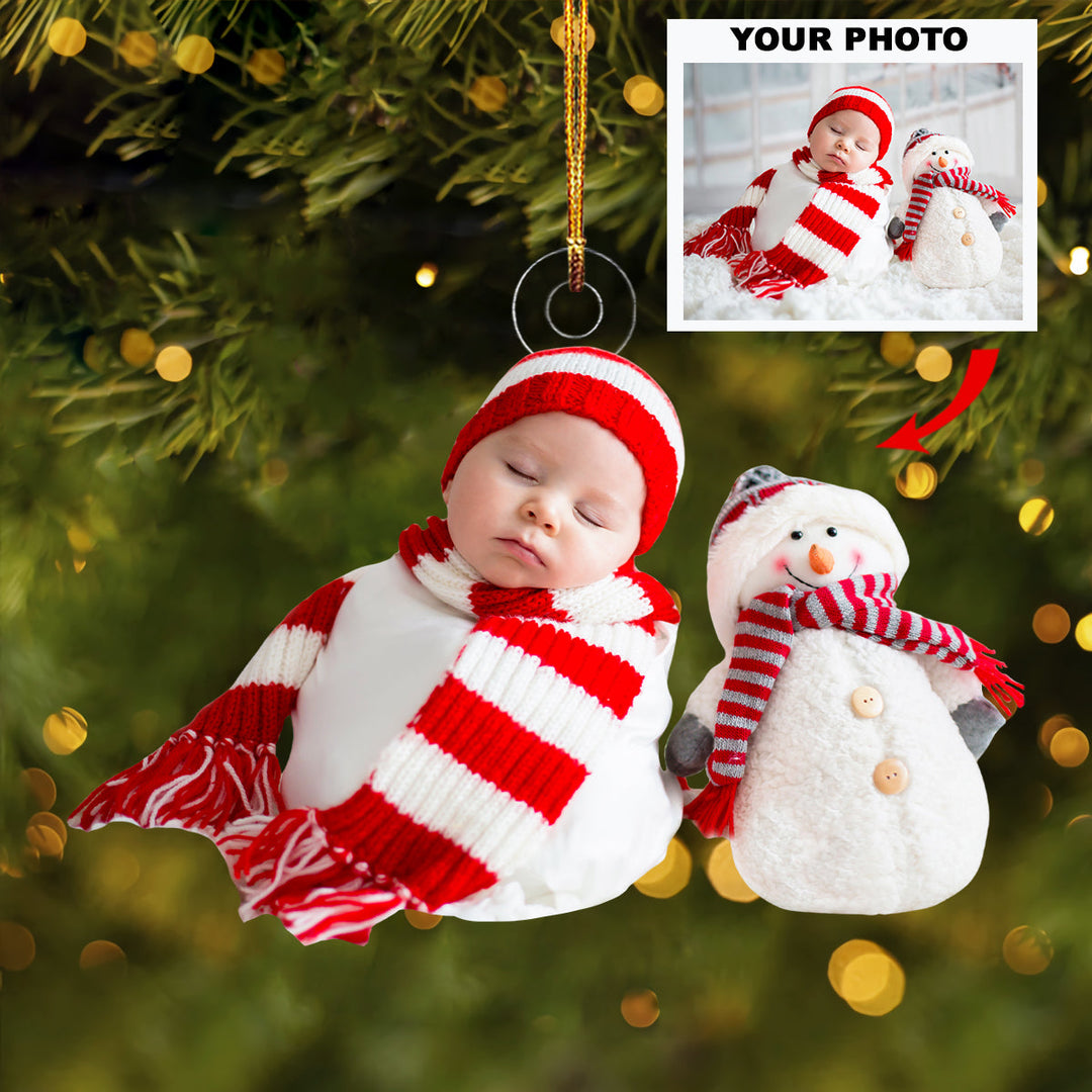 Baby First Christmas - Personalized Photo Mica Ornament - Christmas Gift For Family Members