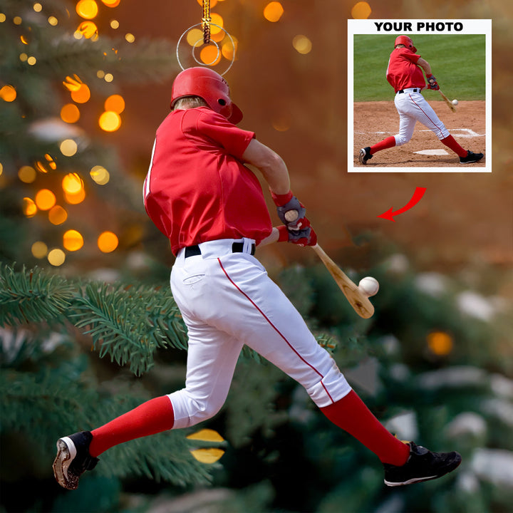 Absolutely A Good Shot - Personalized Photo Mica Ornament - Christmas Gift For Baseball Lovers, Baseball Players