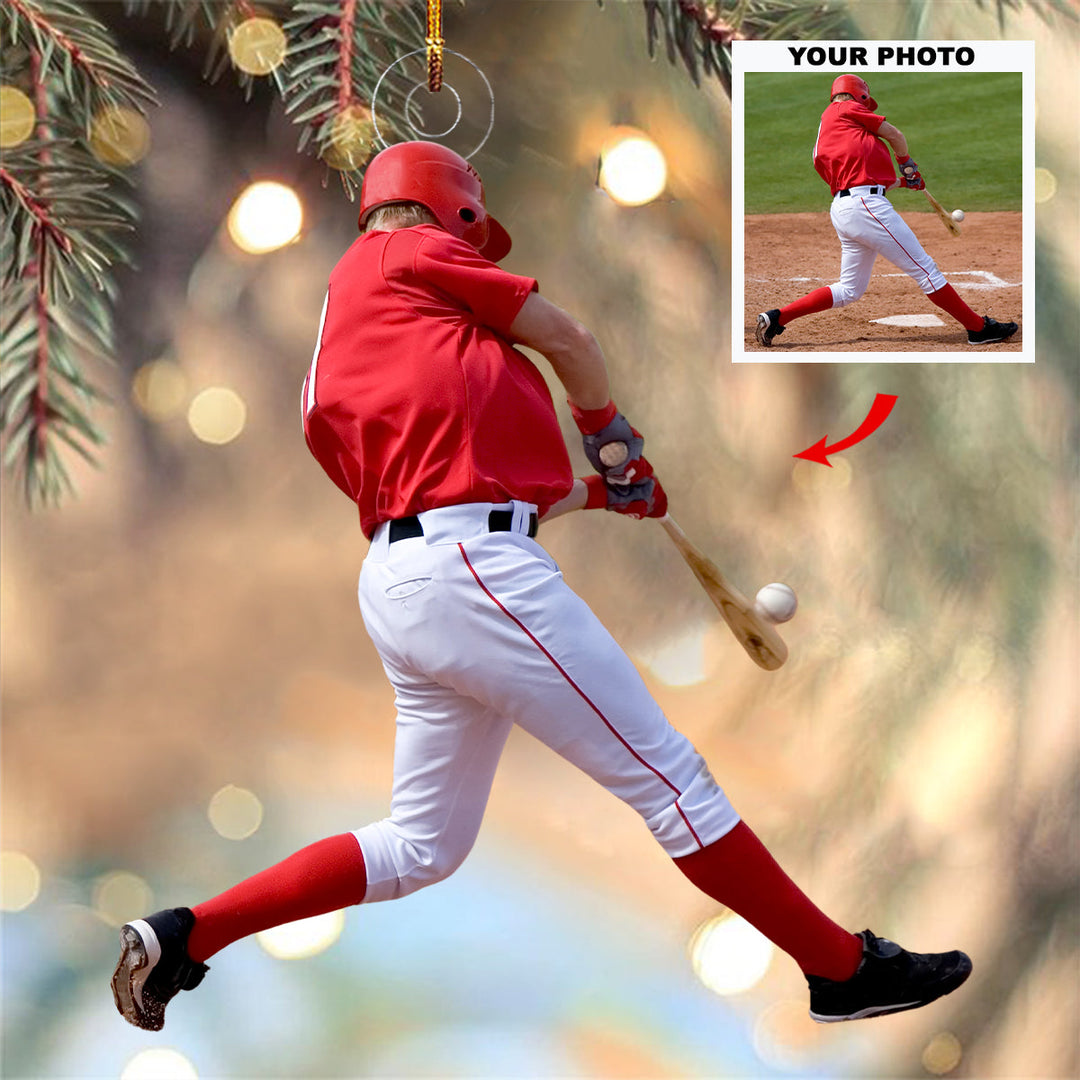 Absolutely A Good Shot - Personalized Photo Mica Ornament - Christmas Gift For Baseball Lovers, Baseball Players
