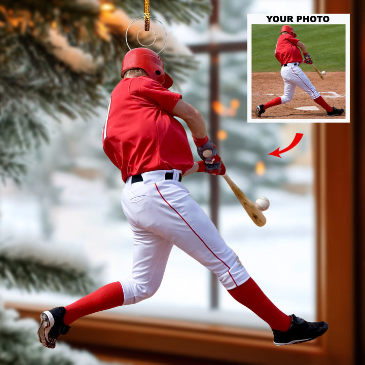 Absolutely A Good Shot - Personalized Photo Mica Ornament - Christmas Gift For Baseball Lovers, Baseball Players