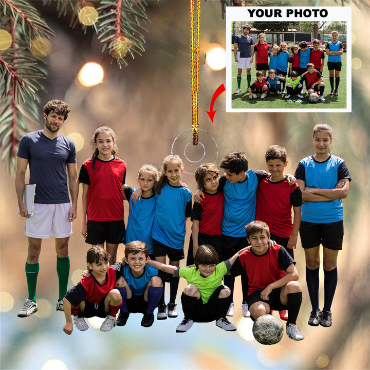 Stronger Together, Better Together - Personalized Photo Mica Ornament - Christmas Gift For Football Lovers, Football Players
