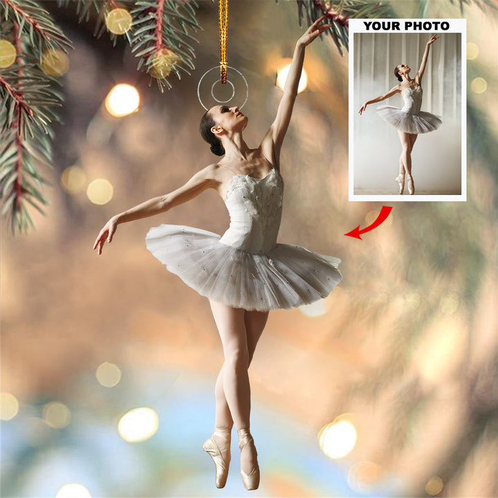 Dancing Elegance - Personalized Photo Mica Ornament - Gift For Ballet Dancer, Ballerinas, Ballet Lovers