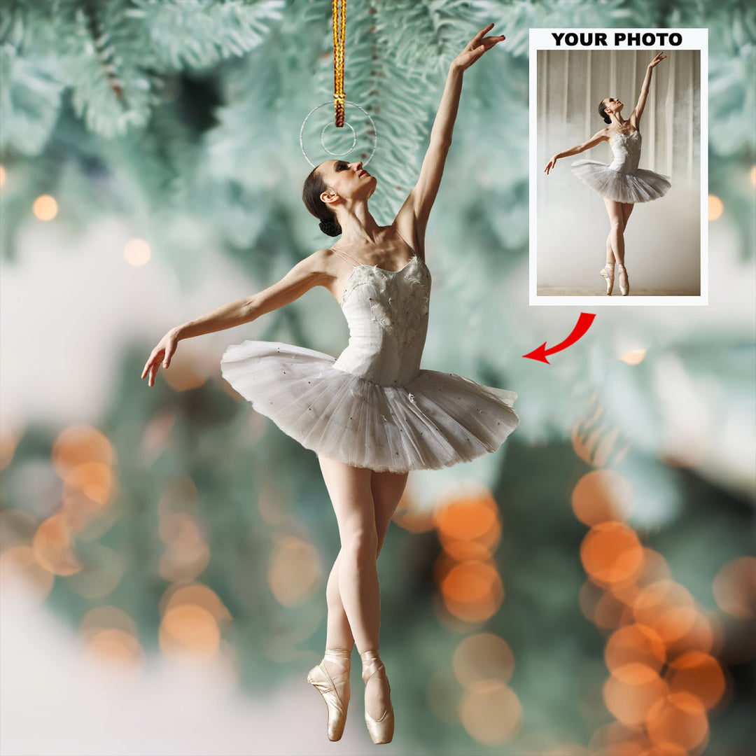 Dancing Elegance - Personalized Photo Mica Ornament - Gift For Ballet Dancer, Ballerinas, Ballet Lovers