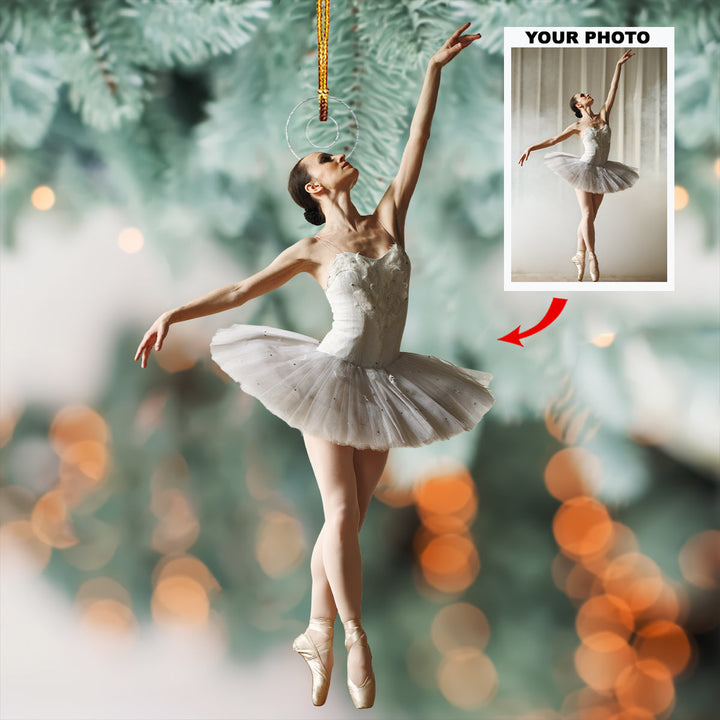 Dancing Elegance - Personalized Photo Mica Ornament - Gift For Ballet Dancer, Ballerinas, Ballet Lovers