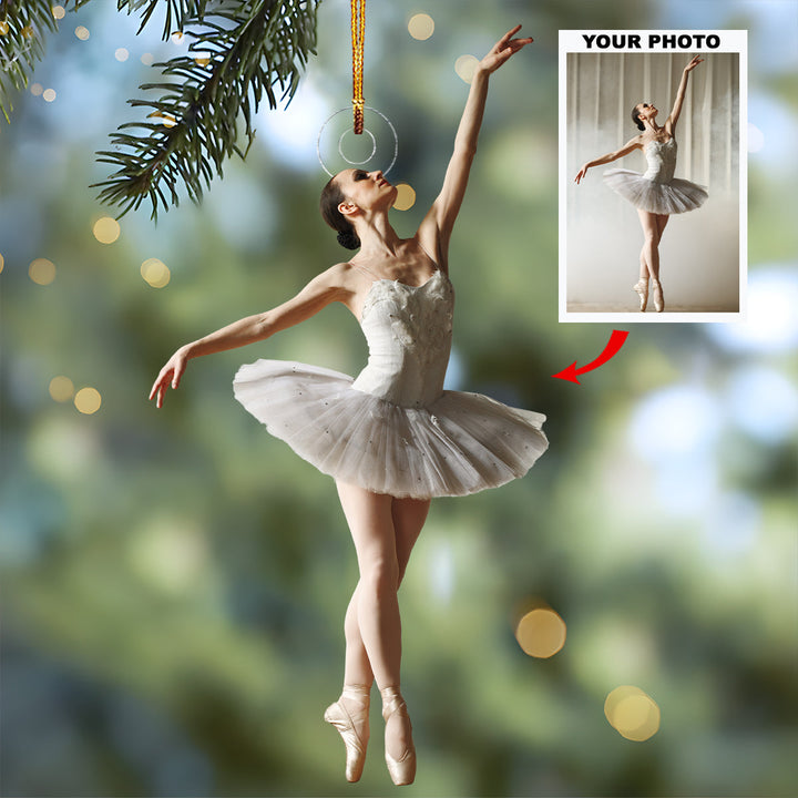 Dancing Elegance - Personalized Photo Mica Ornament - Gift For Ballet Dancer, Ballerinas, Ballet Lovers