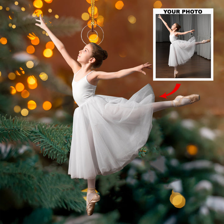 Graceful Steps - Personalized Photo Mica Ornament - Gift For Ballet Dancer, Ballerinas, Ballet Lovers