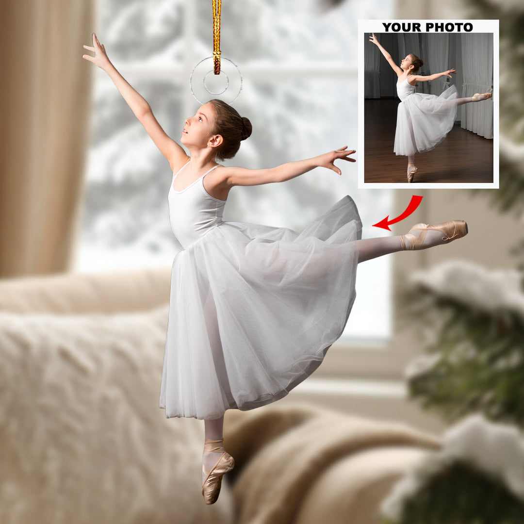 Graceful Steps - Personalized Photo Mica Ornament - Gift For Ballet Dancer, Ballerinas, Ballet Lovers
