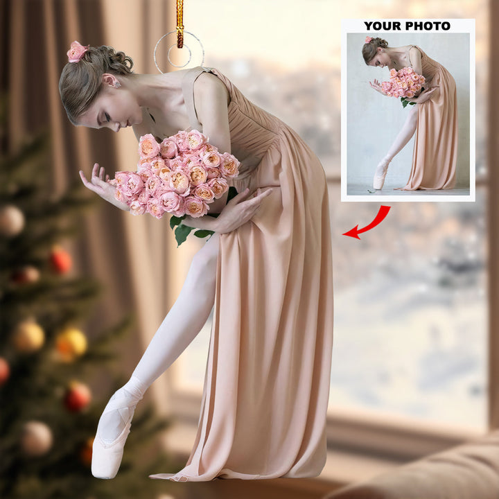 Satin Slippers - Personalized Photo Mica Ornament - Gift For Ballet Dancer, Ballerinas, Ballet Lovers