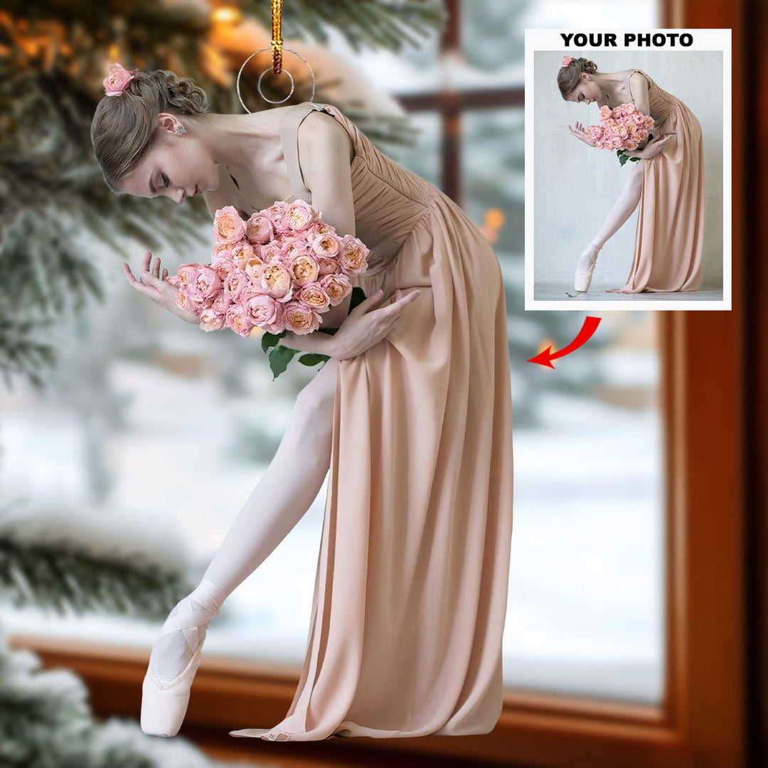 Satin Slippers - Personalized Photo Mica Ornament - Gift For Ballet Dancer, Ballerinas, Ballet Lovers