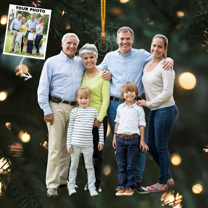 Heartstrings Tied - Personalized Photo Mica Ornament - Gift For Family, Family Members