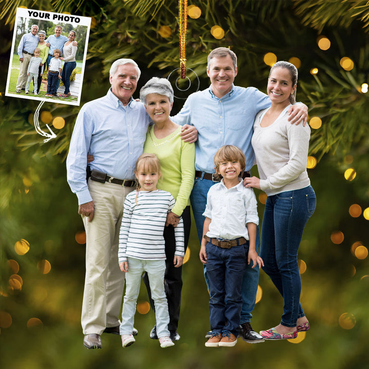 Heartstrings Tied - Personalized Photo Mica Ornament - Gift For Family, Family Members