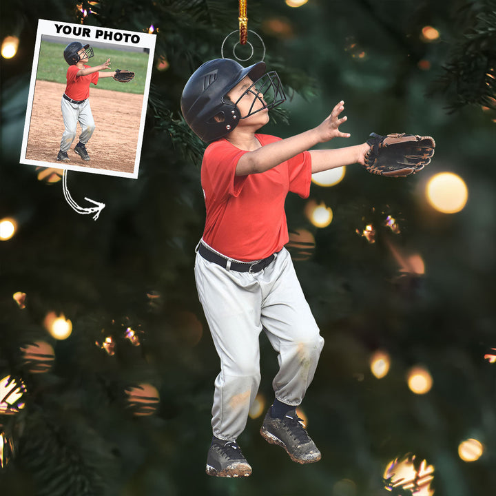 Keep Your Eye On The Ball - Personalized Photo Mica Ornament - Christmas Gift For Baseball Lovers, Baseball Players
