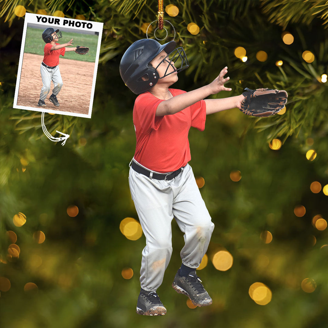 Keep Your Eye On The Ball - Personalized Photo Mica Ornament - Christmas Gift For Baseball Lovers, Baseball Players