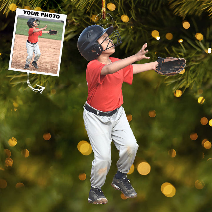 Keep Your Eye On The Ball - Personalized Photo Mica Ornament - Christmas Gift For Baseball Lovers, Baseball Players