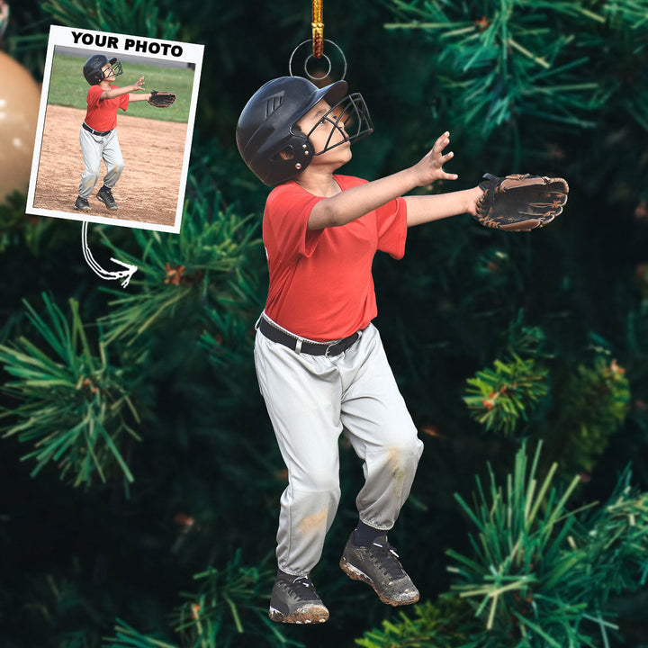 Keep Your Eye On The Ball - Personalized Photo Mica Ornament - Christmas Gift For Baseball Lovers, Baseball Players