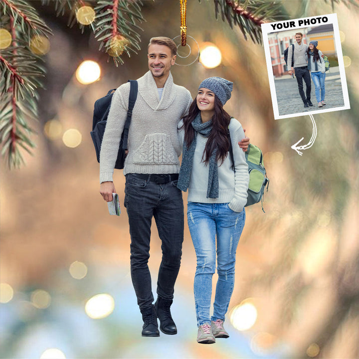 Better Together - Personalized Photo Mica Ornament - Christmas Gift For Couple