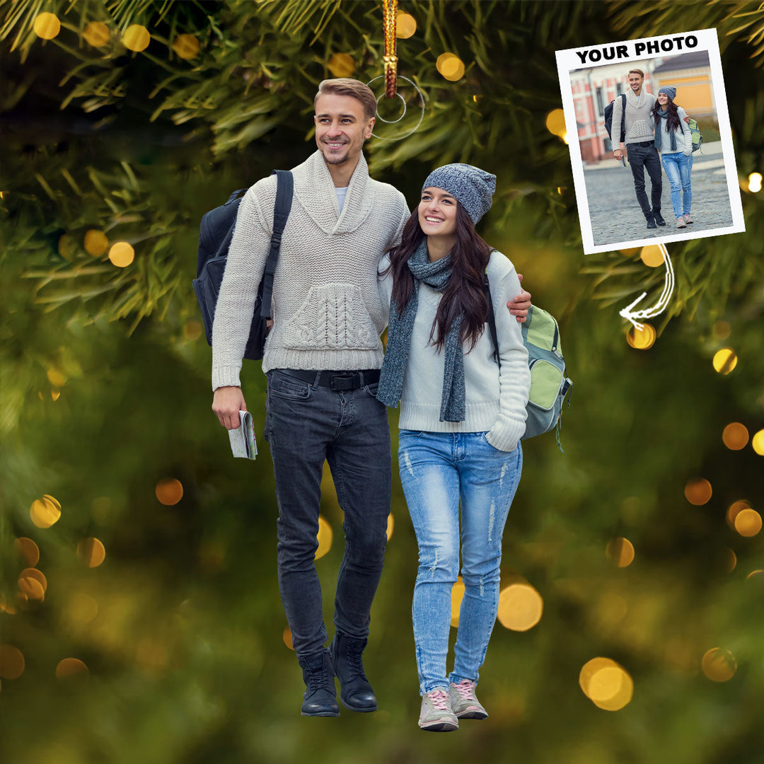 Better Together - Personalized Photo Mica Ornament - Christmas Gift For Couple