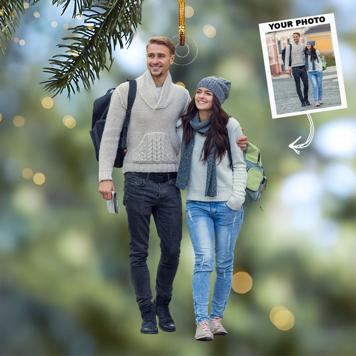 Better Together - Personalized Photo Mica Ornament - Christmas Gift For Couple