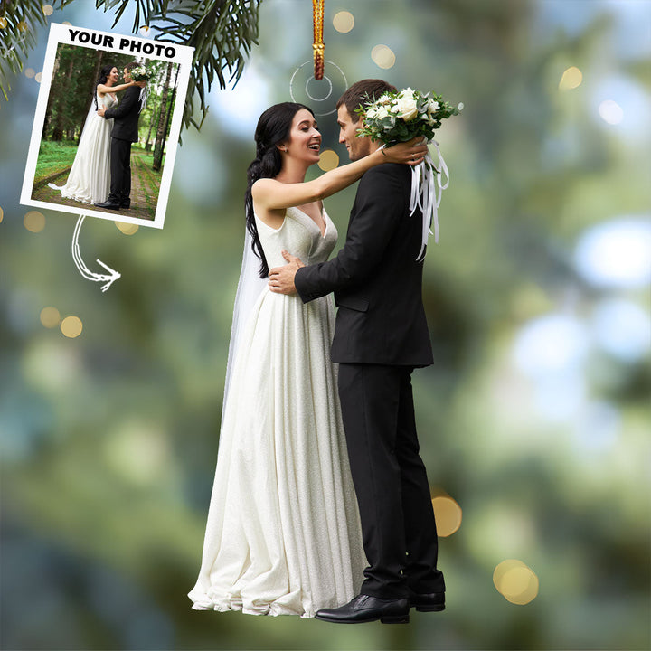 Falling In Love All Over Again - Personalized Photo Mica Ornament - Christmas Gift For Couple