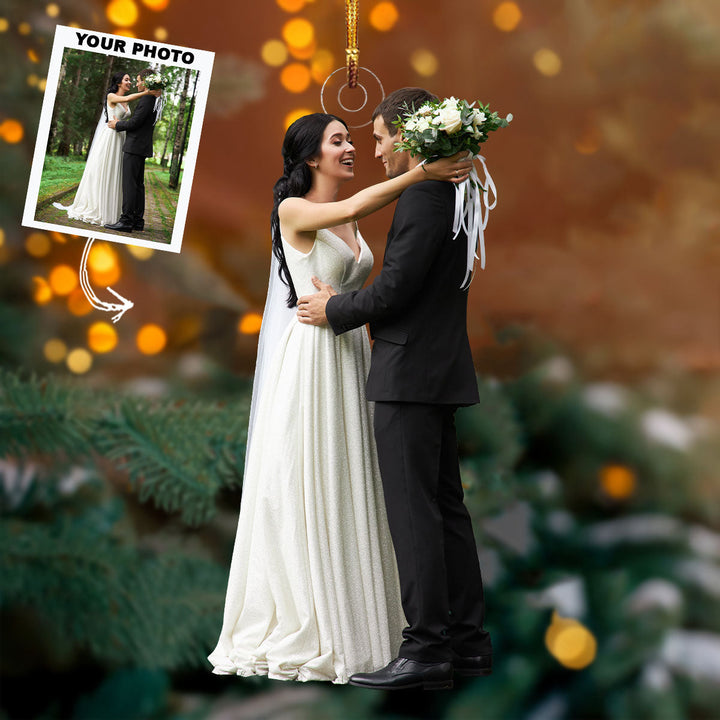 Falling In Love All Over Again - Personalized Photo Mica Ornament - Christmas Gift For Couple