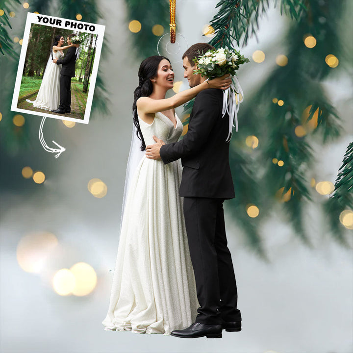 Falling In Love All Over Again - Personalized Photo Mica Ornament - Christmas Gift For Couple