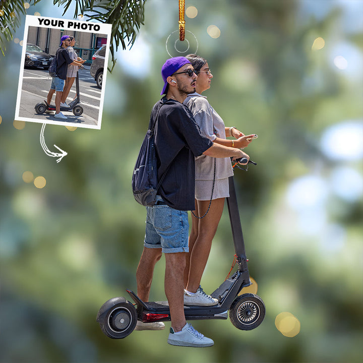 Random Couple Moment - Personalized Photo Mica Ornament - Christmas Gift For Couple