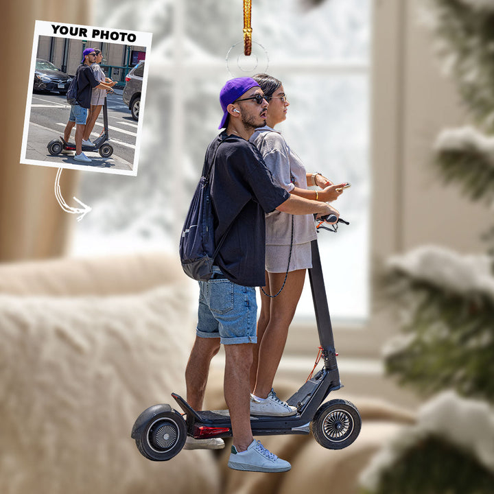 Random Couple Moment - Personalized Photo Mica Ornament - Christmas Gift For Couple