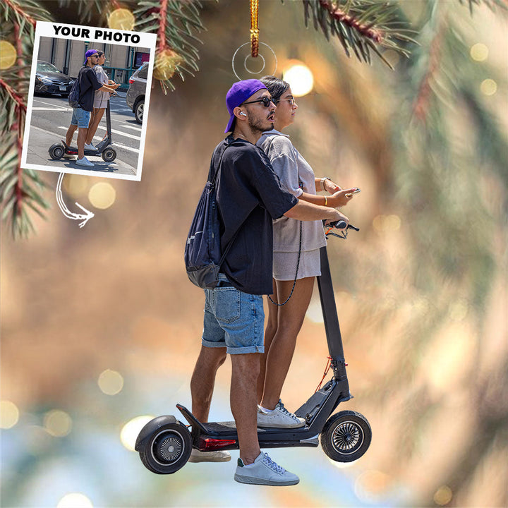Random Couple Moment - Personalized Photo Mica Ornament - Christmas Gift For Couple