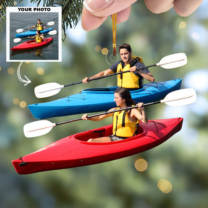 Spending Time Together - Personalized Photo Mica Ornament - Christmas Gift For Couple