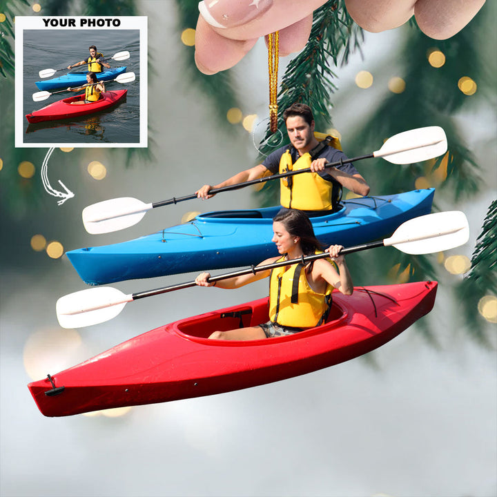 Spending Time Together - Personalized Photo Mica Ornament - Christmas Gift For Couple