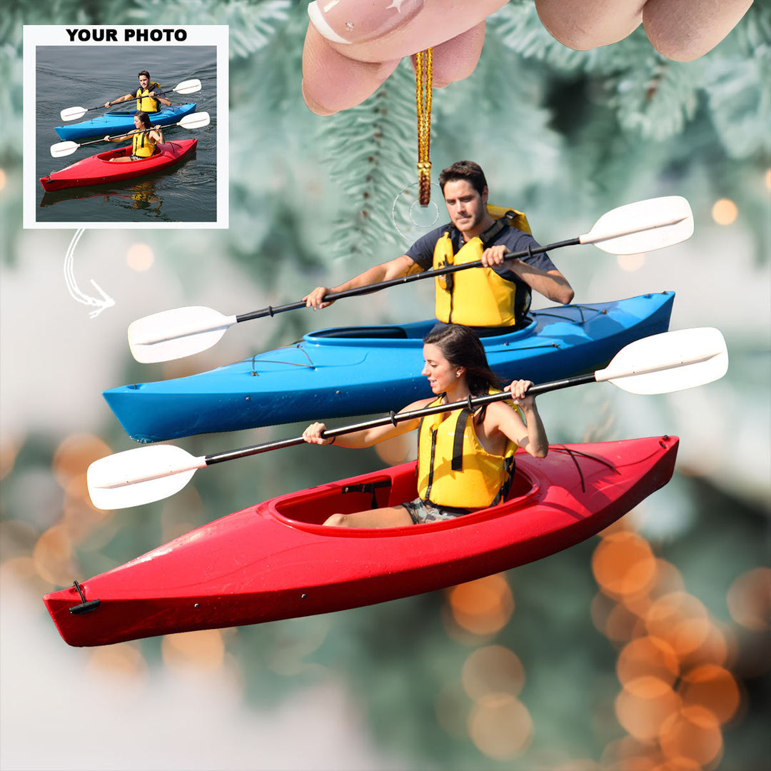 Spending Time Together - Personalized Photo Mica Ornament - Christmas Gift For Couple