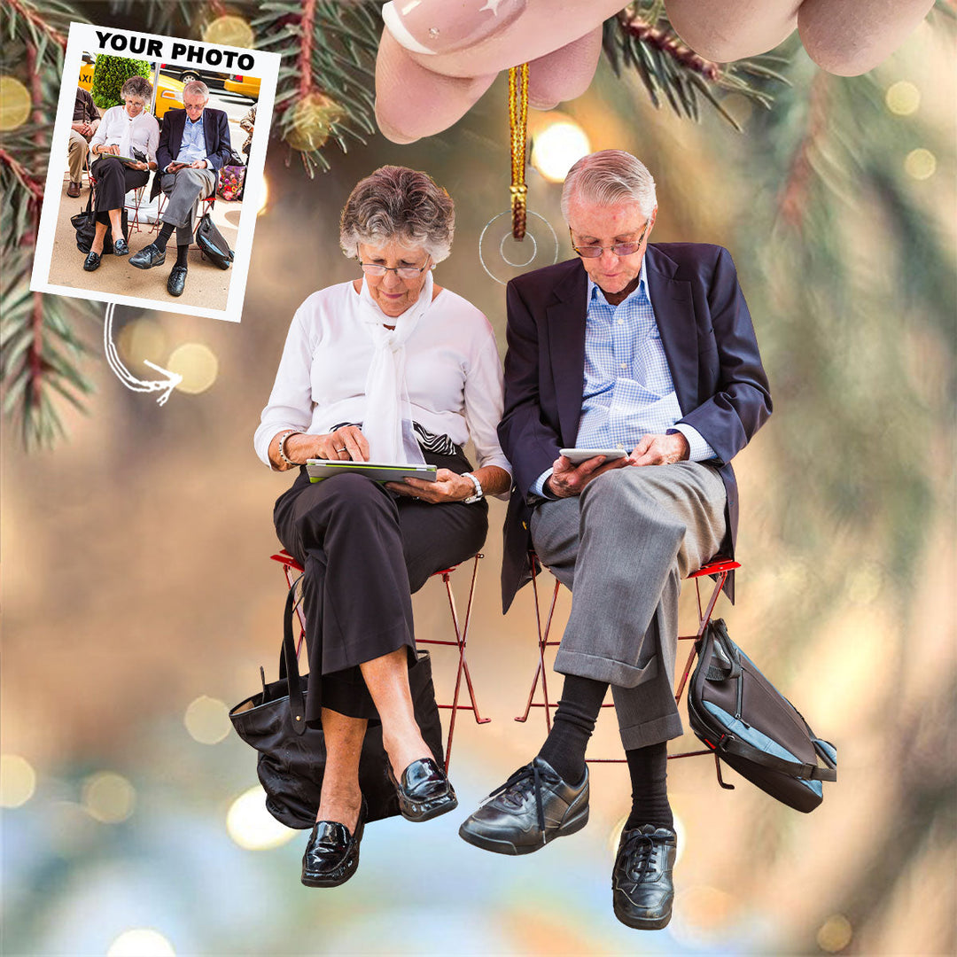 True Love Never Gets Old - Personalized Photo Mica Ornament - Christmas Gift For Couple