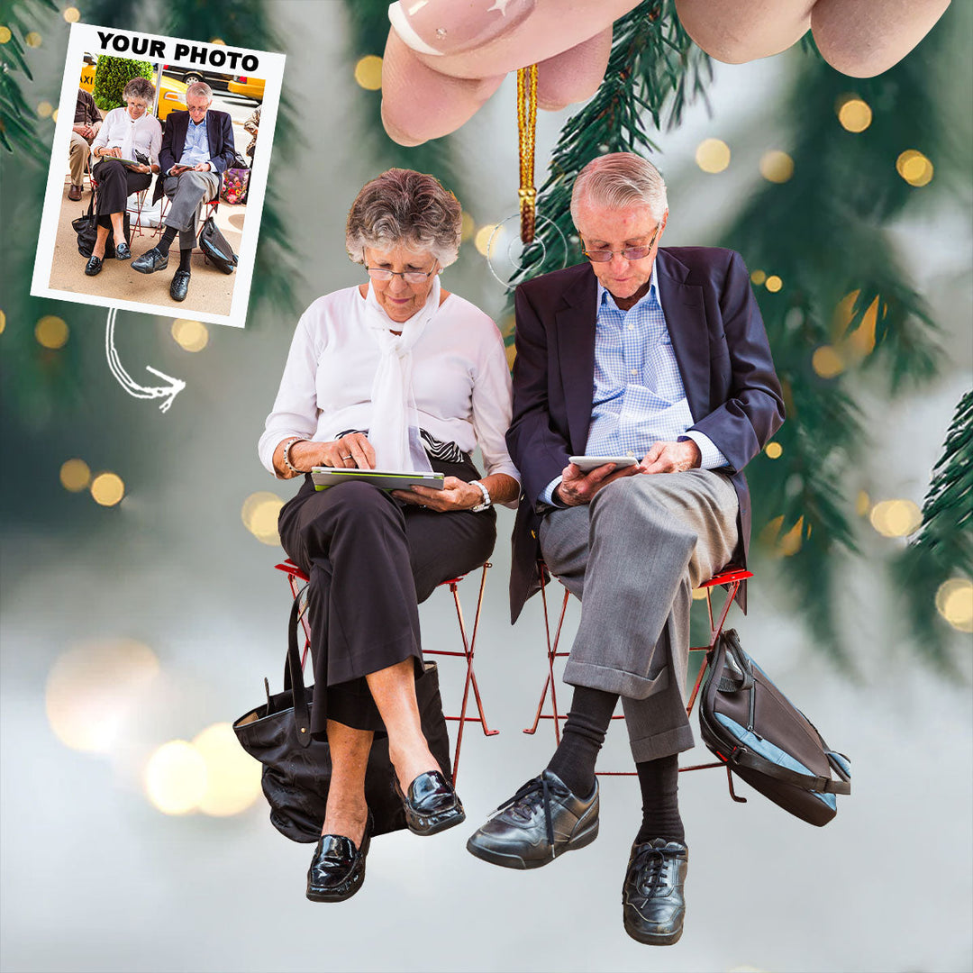 True Love Never Gets Old - Personalized Photo Mica Ornament - Christmas Gift For Couple