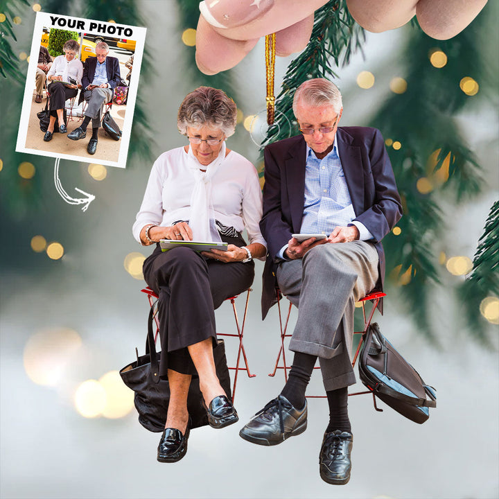 True Love Never Gets Old - Personalized Photo Mica Ornament - Christmas Gift For Couple