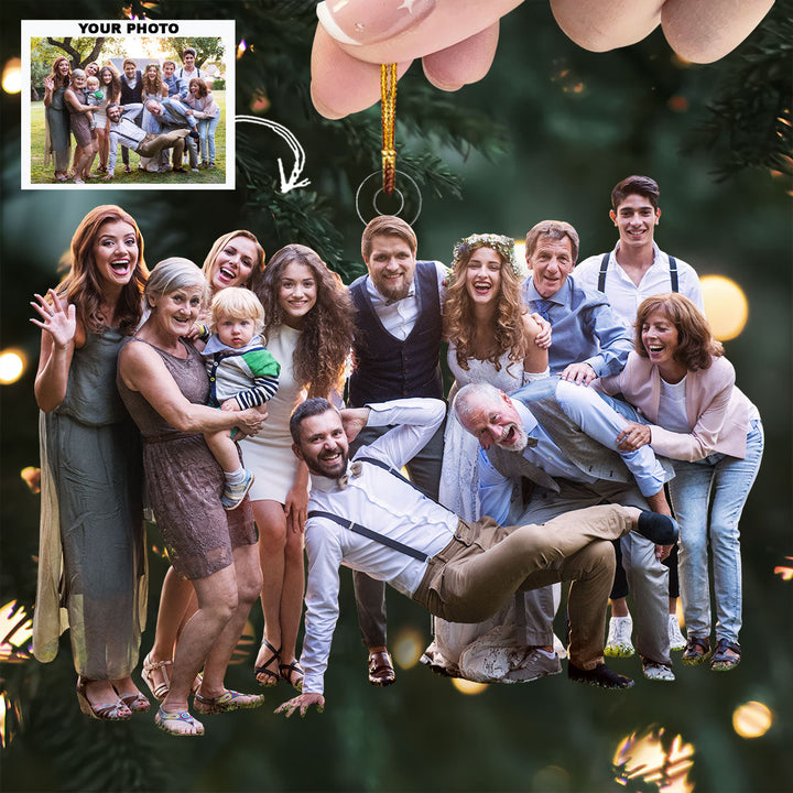 Blood Thicker Then Water - Personalized Photo Mica Ornament - Christmas Gift For Family Members