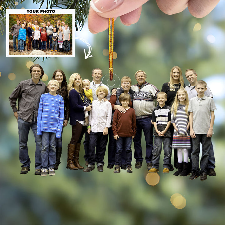 Family First, Always - Personalized Photo Mica Ornament - Christmas Gift For Family Members
