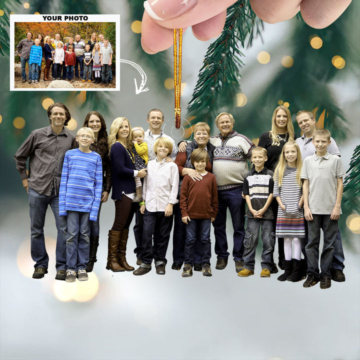 Family First, Always - Personalized Photo Mica Ornament - Christmas Gift For Family Members