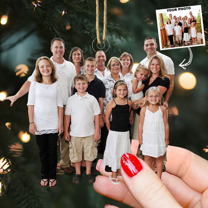 The Greatest Gift Of All - Personalized Photo Mica Ornament - Christmas Gift For Family Members